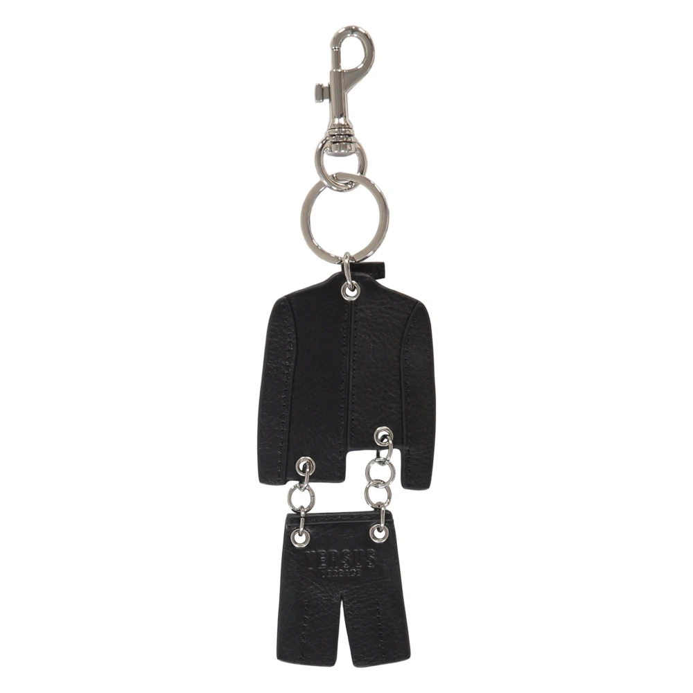 Versus Versace Studded Leather Keyring Black Unisex