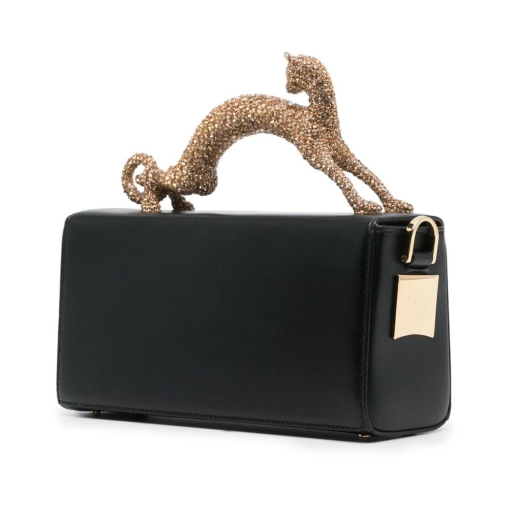 Lanvin Kattenhandvat Pennenzak met Strass Black Dames
