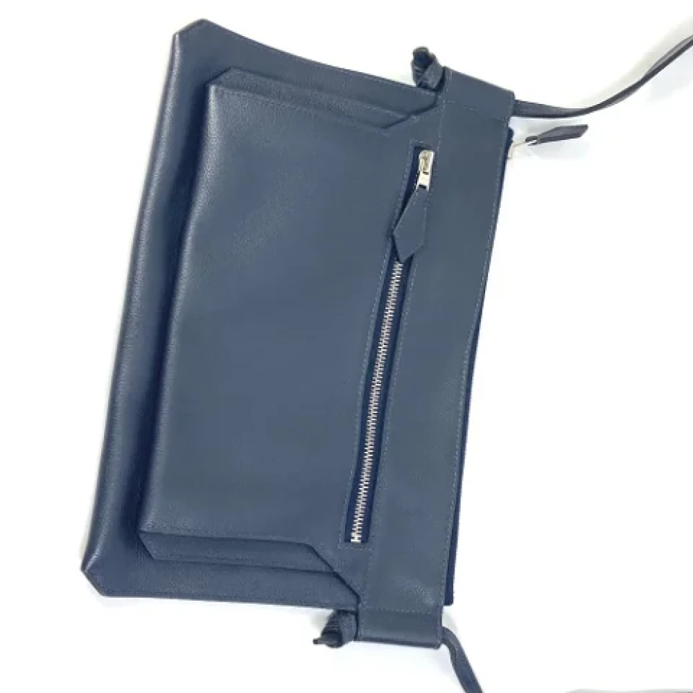 Hermès Vintage Pre-owned Leather shoulder-bags Blue Heren