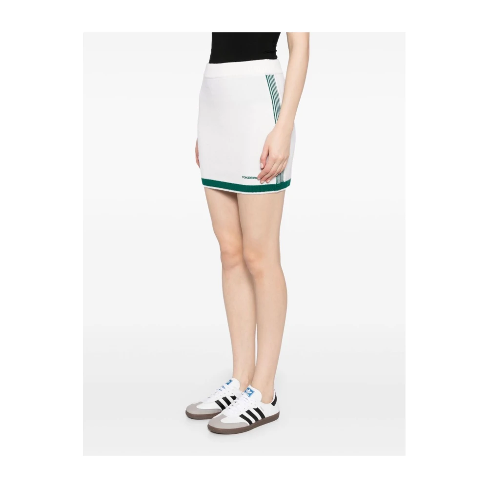 Casablanca Gebreide Tennisrok Wit Gestreept White Dames