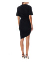 black-ruched-cotton-mini-dress