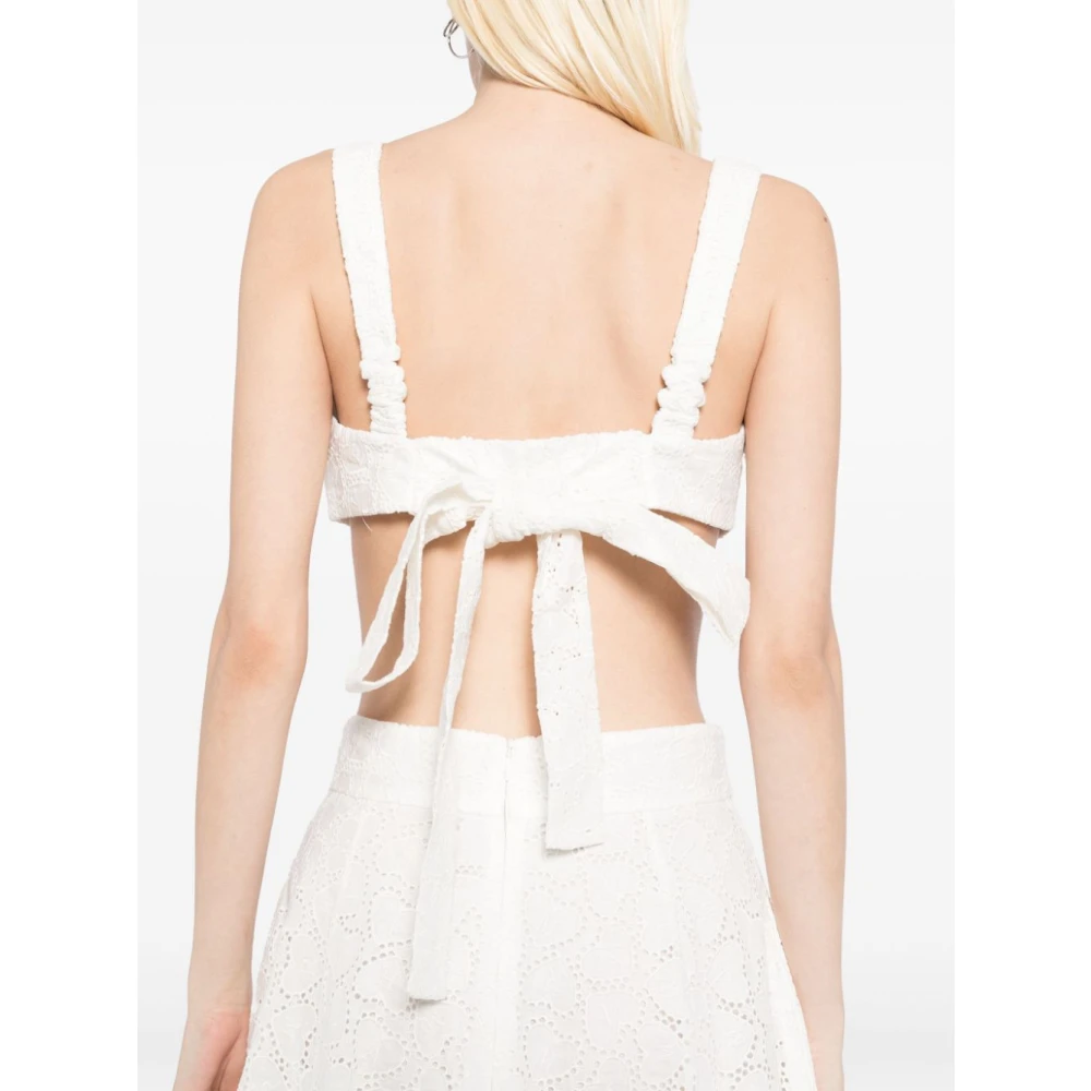 Zimmermann Witte Mouwloze Top met Strikdetail White Dames