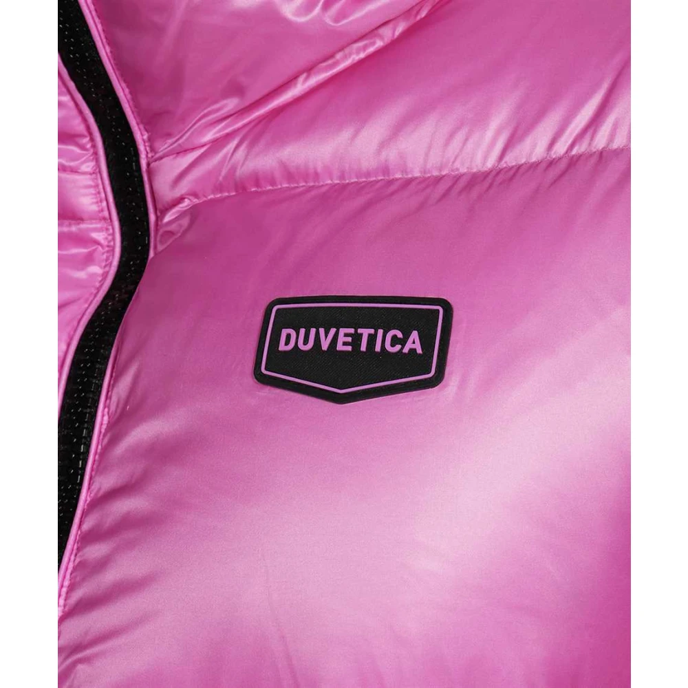 duvetica Lange donsjas met ceintuur en capuchon Pink Dames