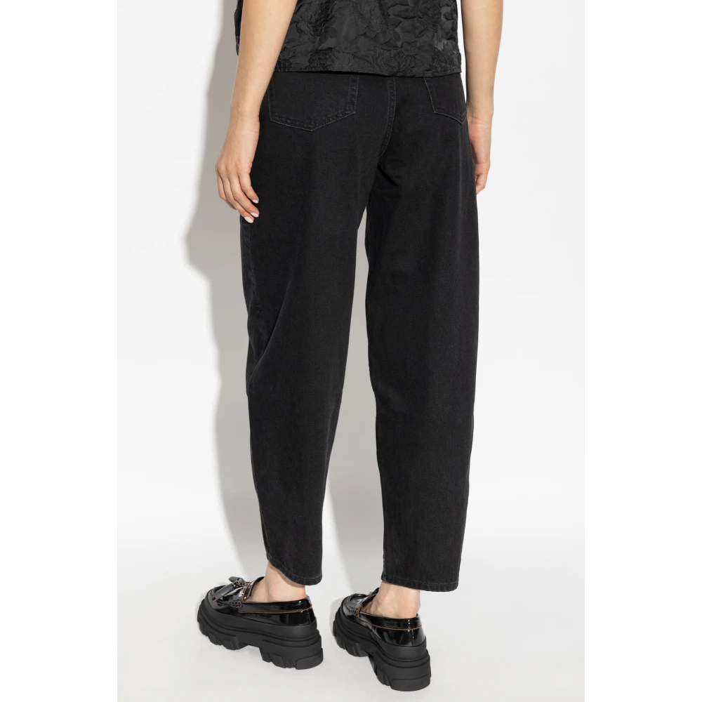 Ganni Jeans met logo Black Dames