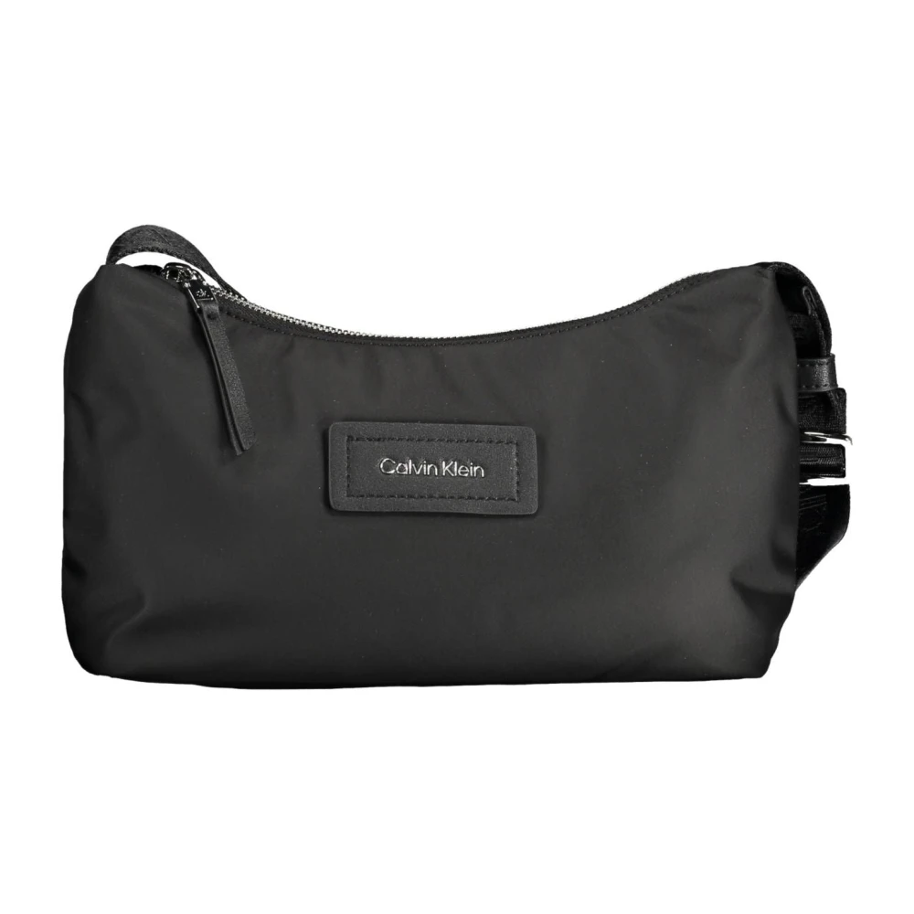 Calvin Klein Svart Polyester Handväska med Justerbar Axelrem Black, Dam