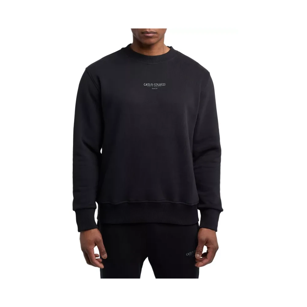 Carlo colucci Basis Sweater voor Heren in Zwart Black Heren
