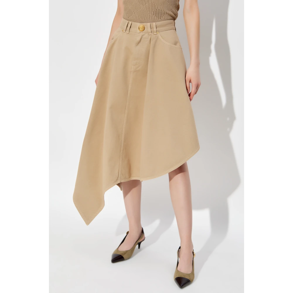 Balmain Asymmetrische Rok Beige Dames