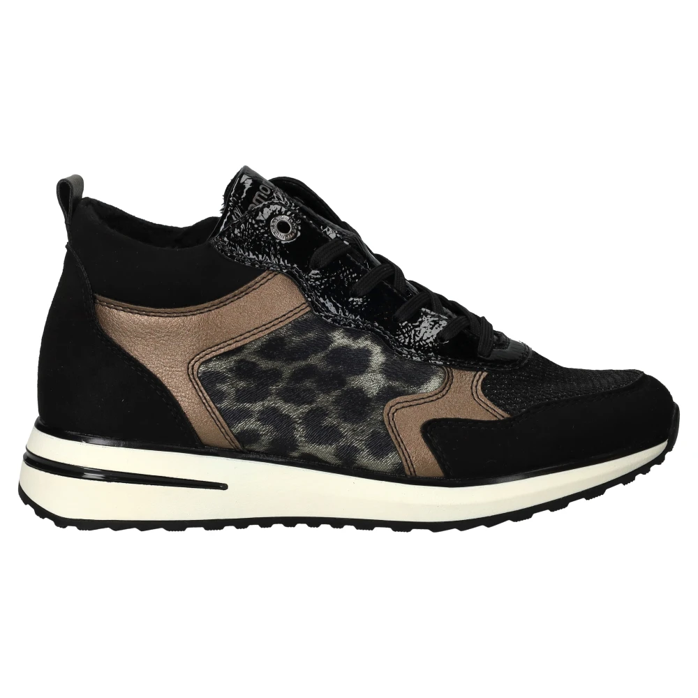 Remonte Zwarte hoge sneaker met warme voering Dames Schoenen Veelkleurig Multicolor