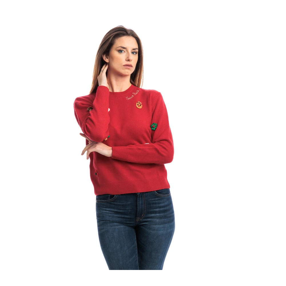 MC2 Saint Barth NEW Queen Brushed Crewneck Sweater Red Dames