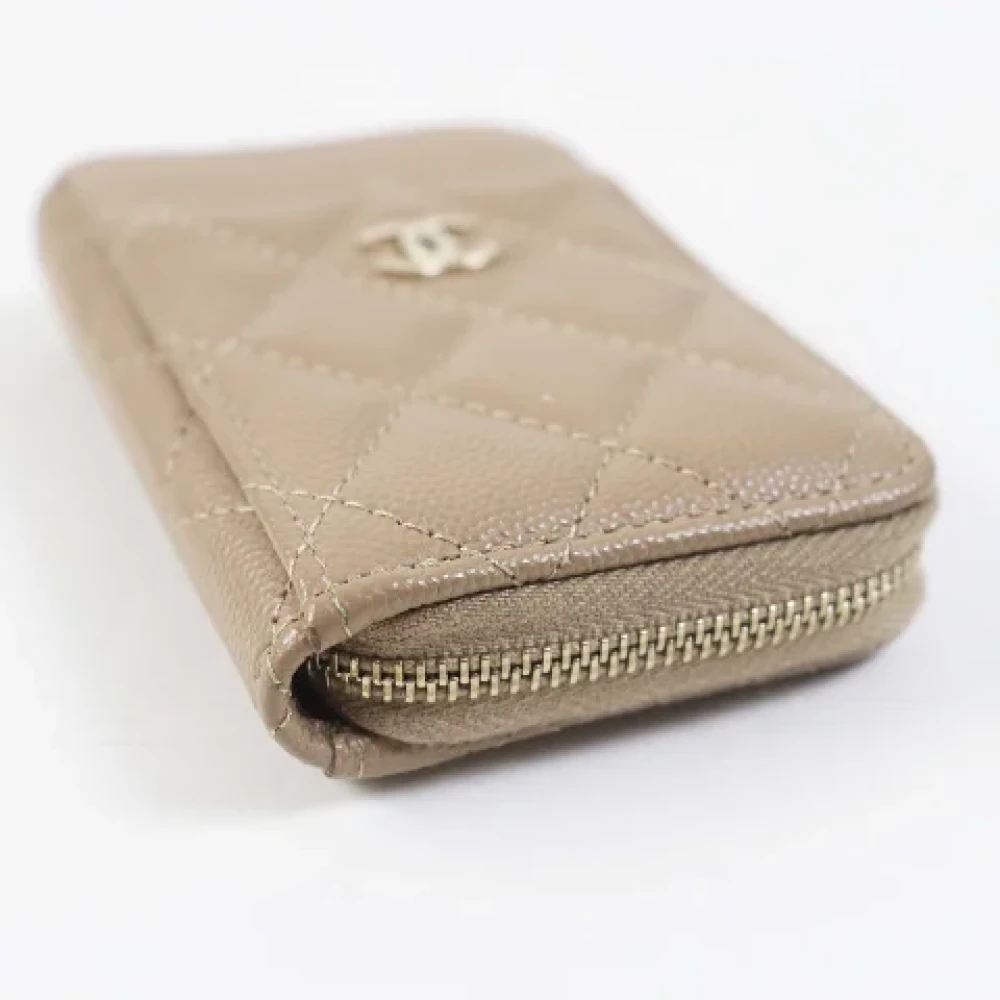 Chanel Vintage Pre-owned Leather wallets Beige Dames