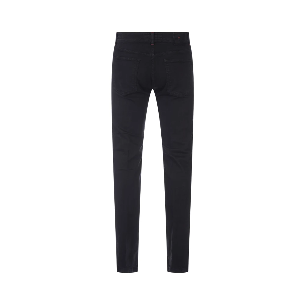 Kiton Zwarte Slim-Fit Denim Jeans Black Heren