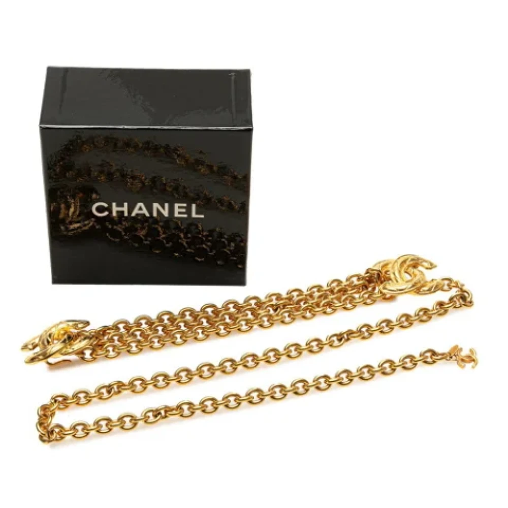 Chanel Vintage Pre-owned Fabric belts Yellow Dames
