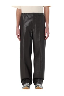pantalon-large-en-cuir-marron