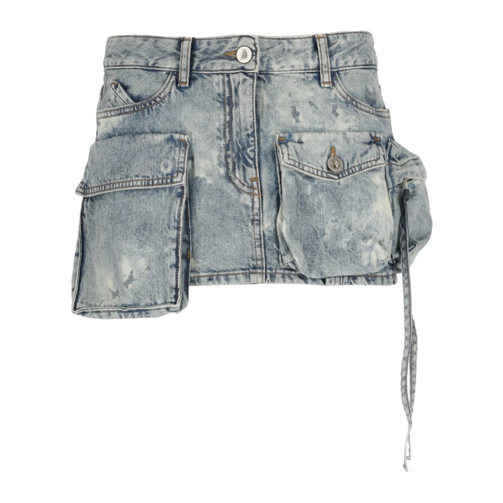 The Attico Blauwe Mini Rok met Zakken Blue Dames