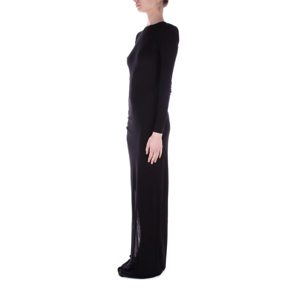 Elisabetta Franchi Zwarte Jurk met Achterrits Split Black Dames