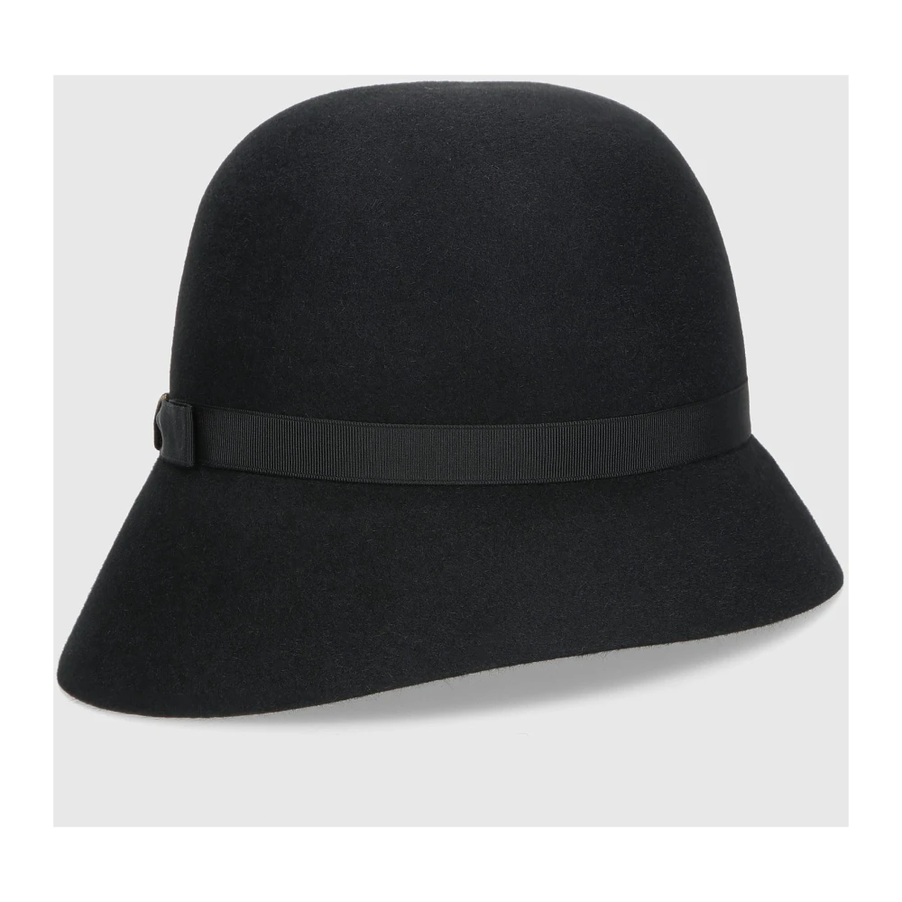 Borsalino Retro-stijl Cloche Hat Black Dames