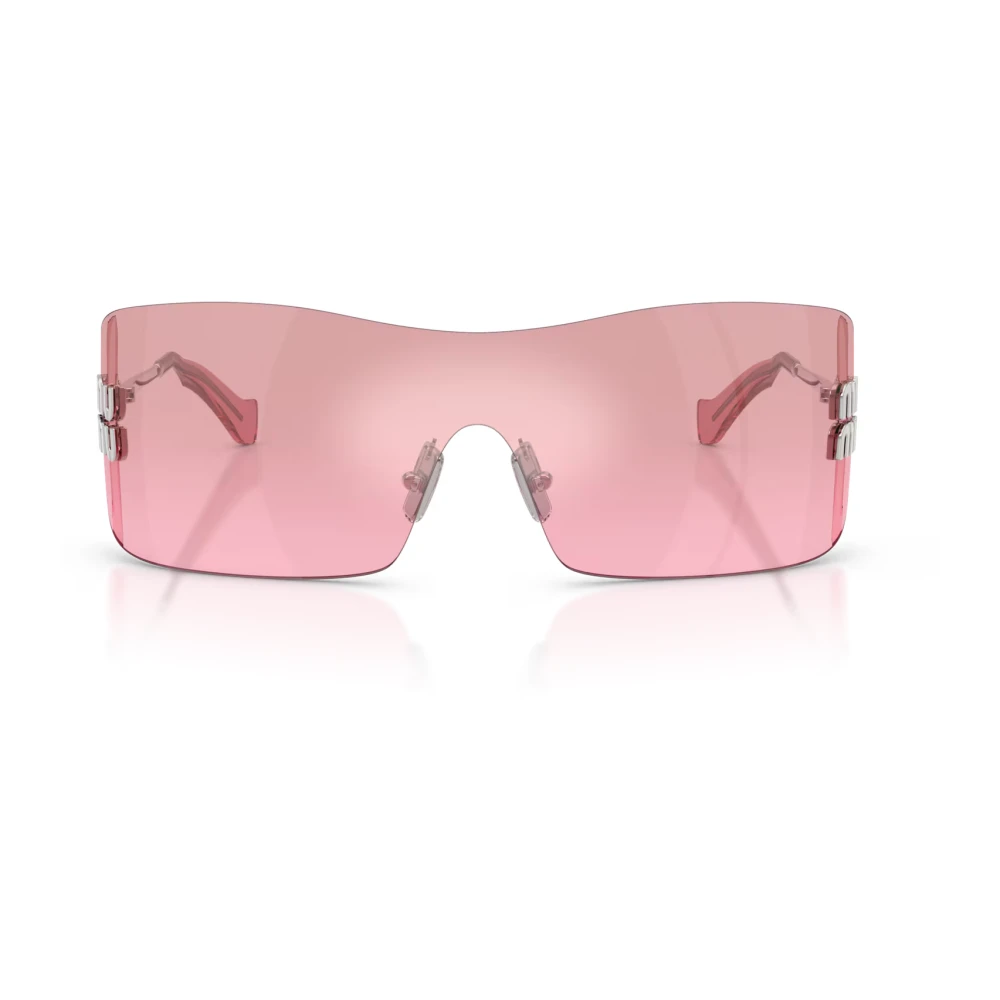 Miu Miu Pink Woman Mu B53s 1Bc70y Sunglasses Metal Silver Squared Normal Nuanced - Image 2