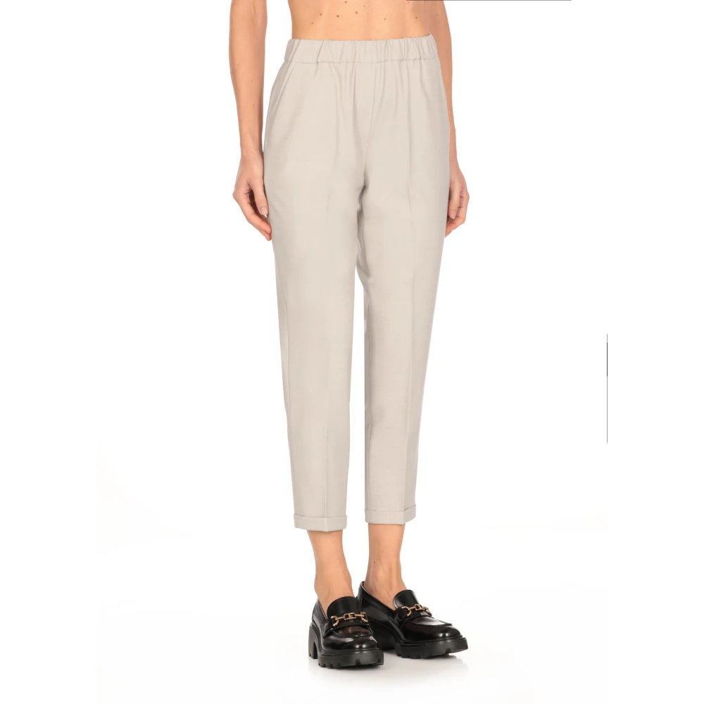 Antonelli Firenze Beige Elastische Taille Broek voor Vrouwen Beige Dames