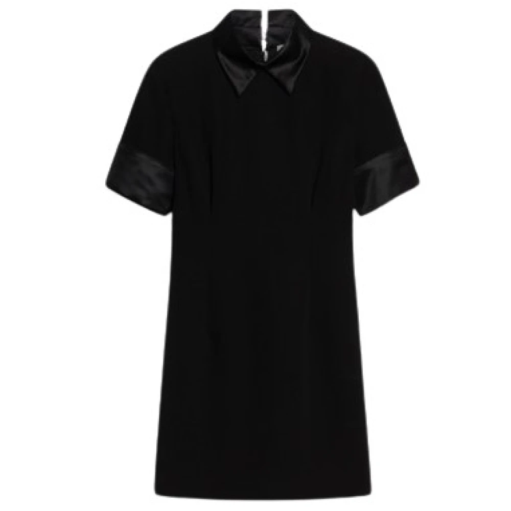 SPORTMAX Zwarte Mini-jurk met Satijndetails Black Dames