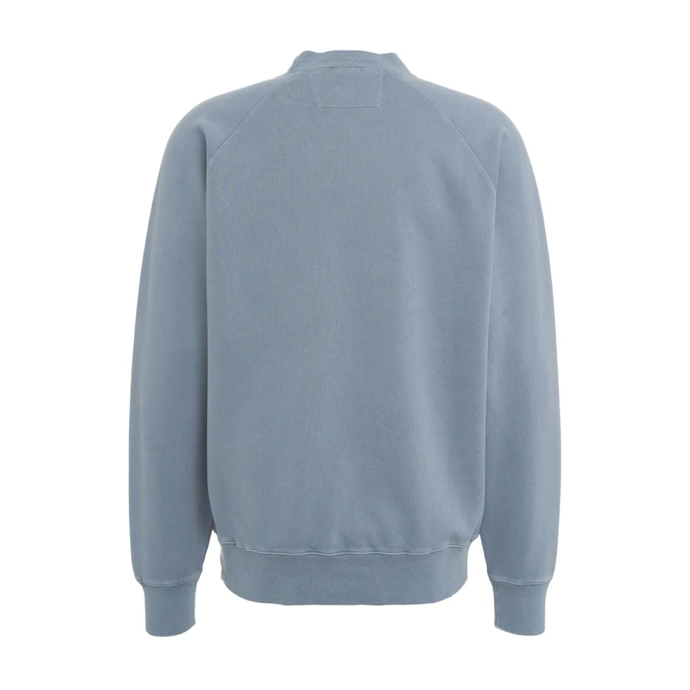 C.P. Company Blauwe Geborduurde Logo Sweatshirt Aw24 Blue Heren