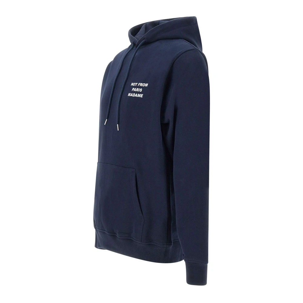 Drole de Monsieur Blauwe hoodie sweatshirt met logoprint Blue Heren