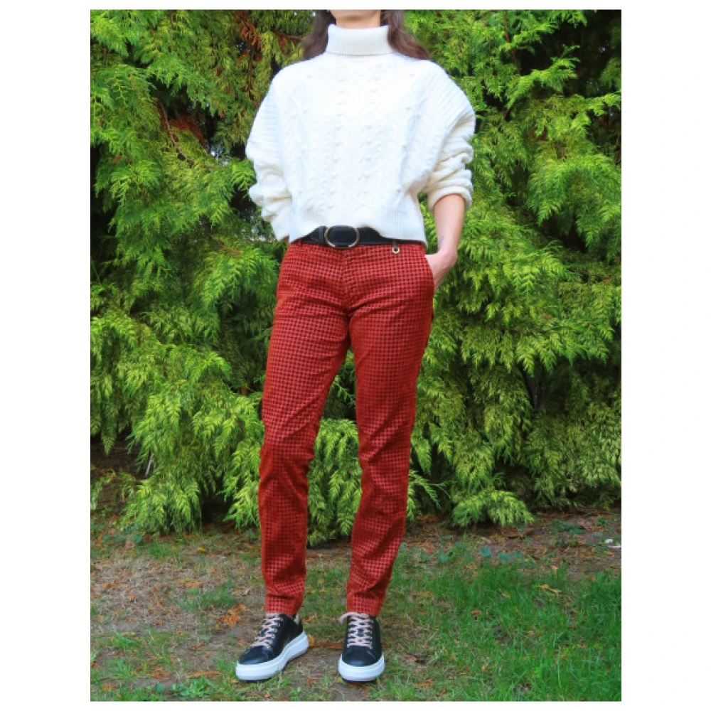 Mason's Jacqueline Pied-de-Poule Broek Red Dames