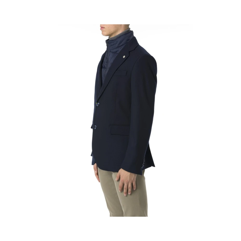 Manuel Ritz Blauwe Slim Fit Jas met Bib Blue Heren