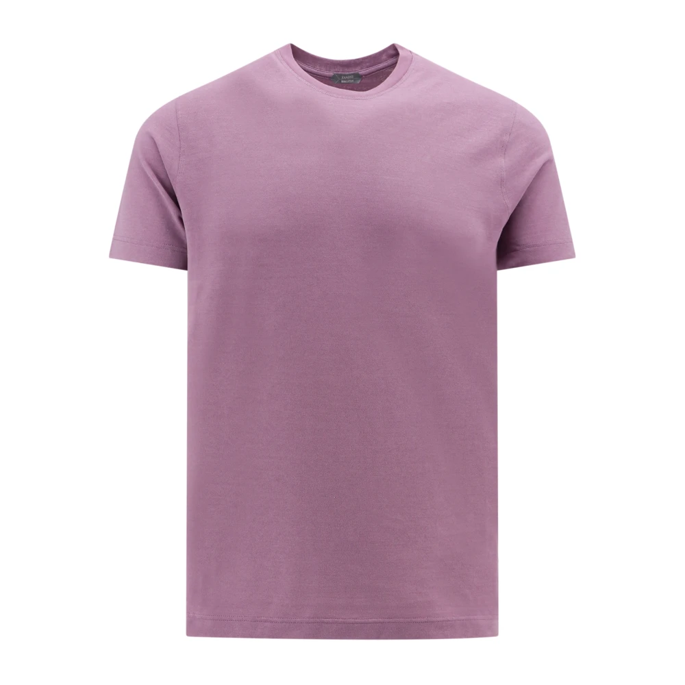 Zanone Basis Katoenen T-Shirt Purple Heren