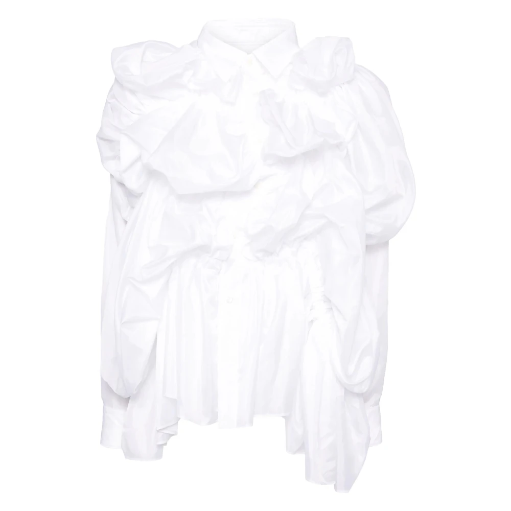 Comme des Garçons Witte Gerimpelde Blouse met Gepolijst Effect White Dames