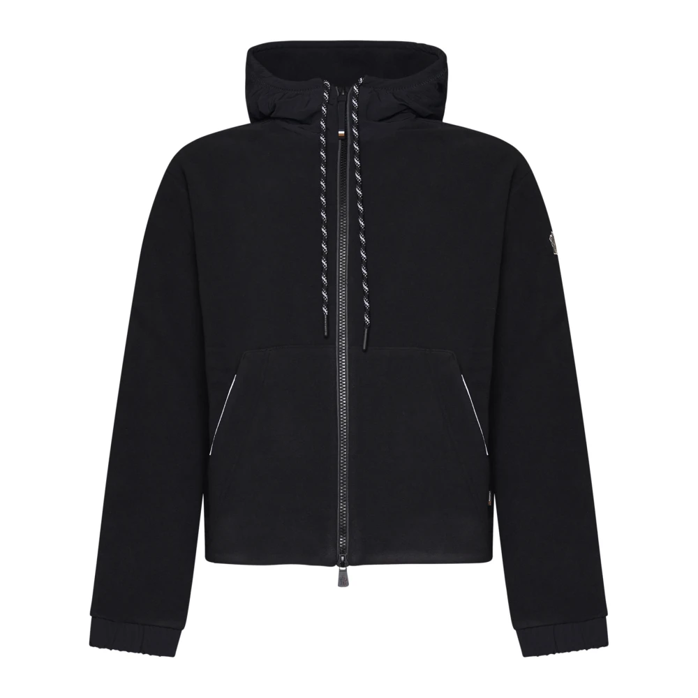 Svart Zip-Up Cardigan med Hette