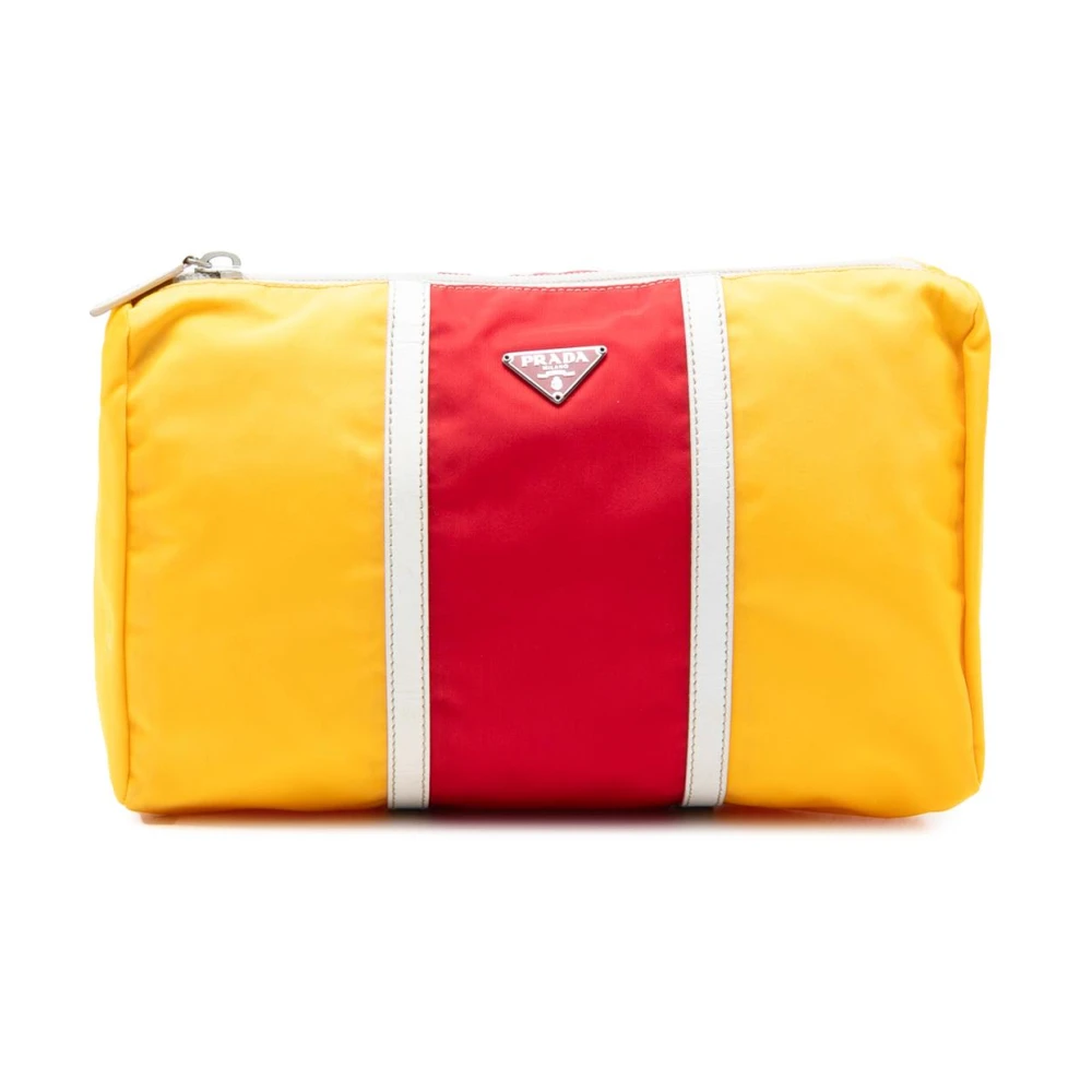 Prada Vintage Women's Yellow Pre-Owned Nylon Pouch