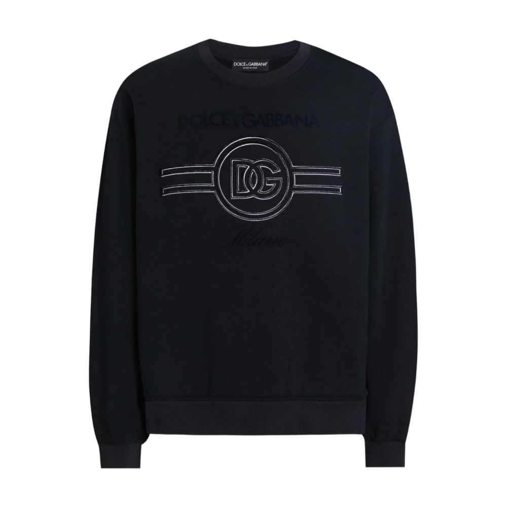Dolce & Gabbana Men's Black Sweatshirts, M, Silk-Blend Jumper