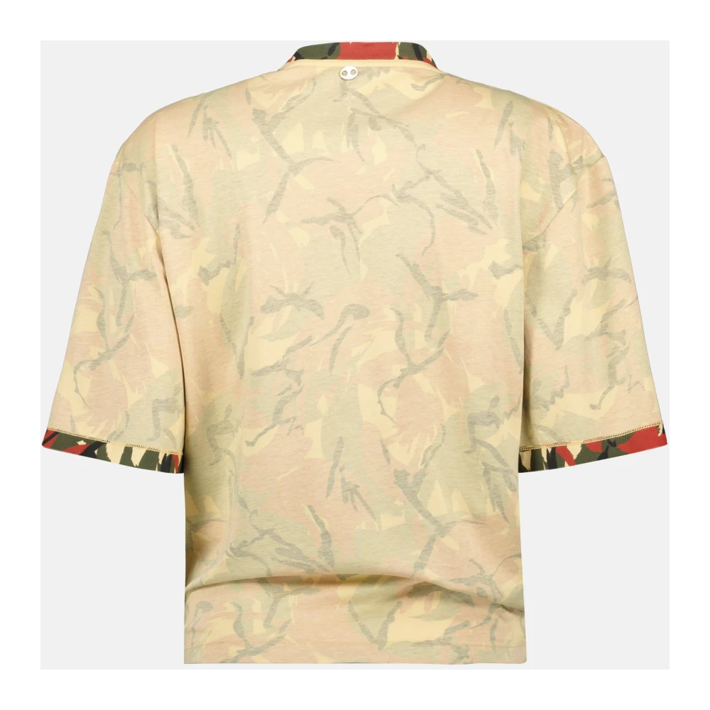 Paco Rabanne Camouflage Print T-shirt voor vrouwen Beige Dames