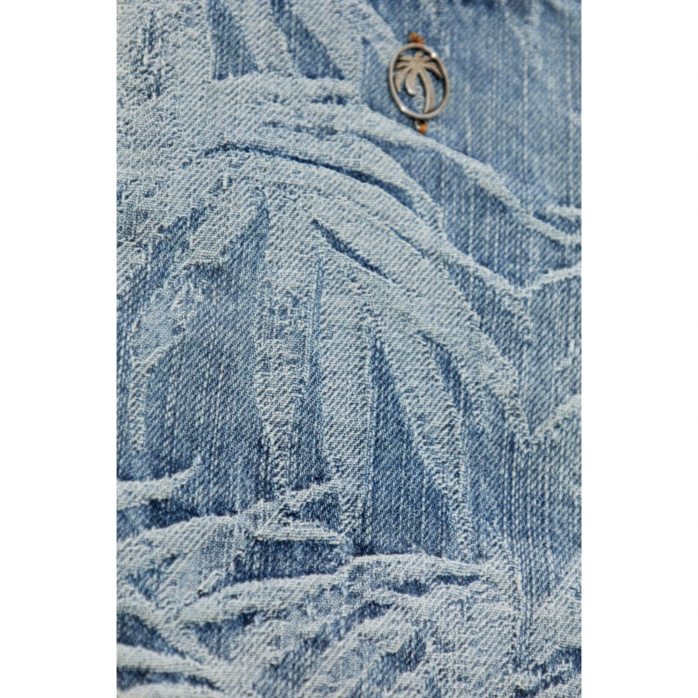 Palm Angels Korte denimtop Blue Dames