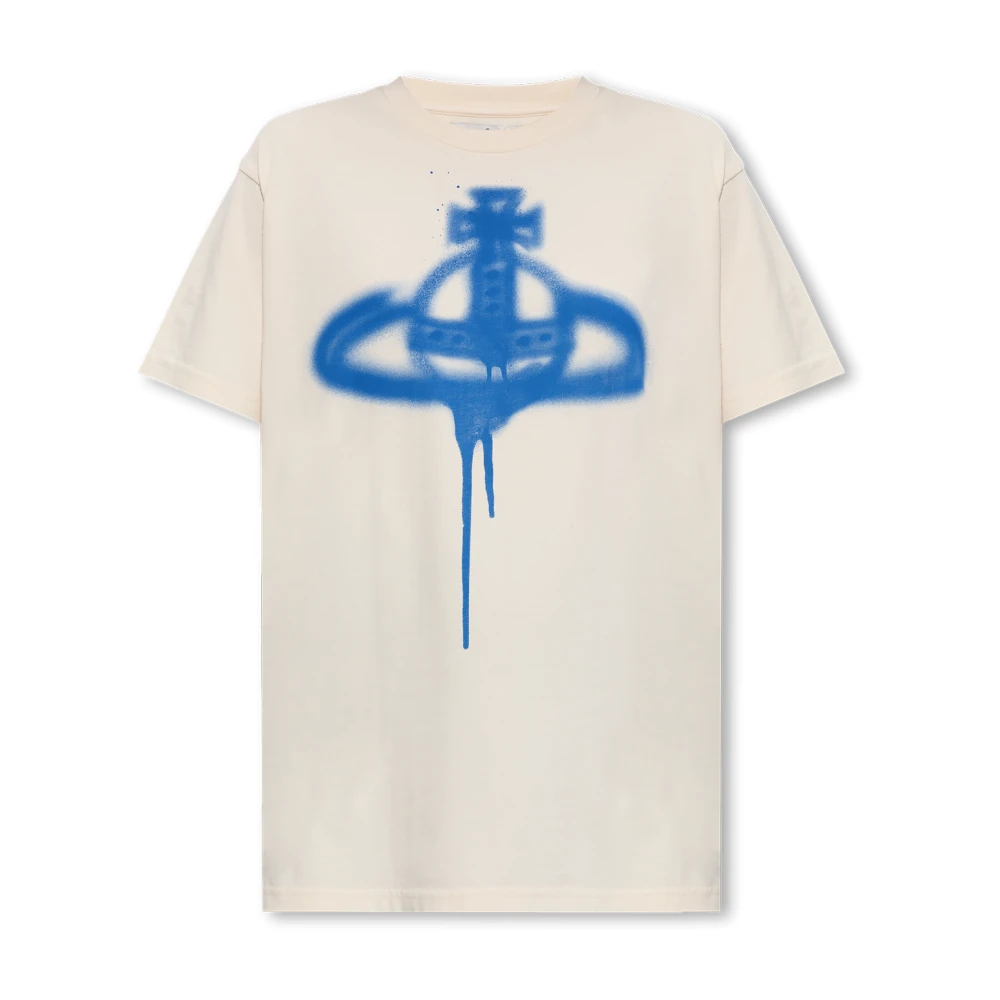 Vivienne Westwood T-shirt met logo Beige Dames
