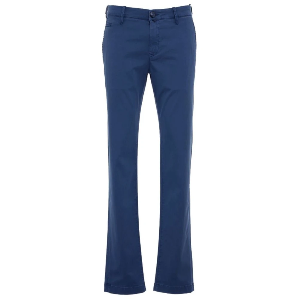 Jacob Cohën Blauwe Katoenen Chino Broek Slim Fit Blue Heren