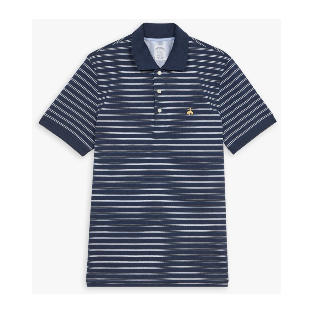 Brooks Brothers Navy en wit gestreepte Golden Fleece katoenen polo Blue Heren