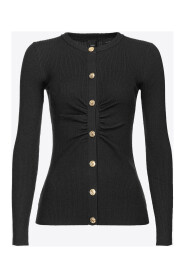 Czarny sweter z żakardowym wzorem