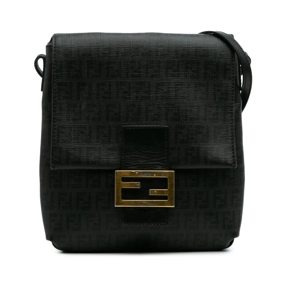 Fendi Vintage Women's Black Vintage Cross Body Bags, One Size, Pre-Owned Baguette Ff Crossbody Bag