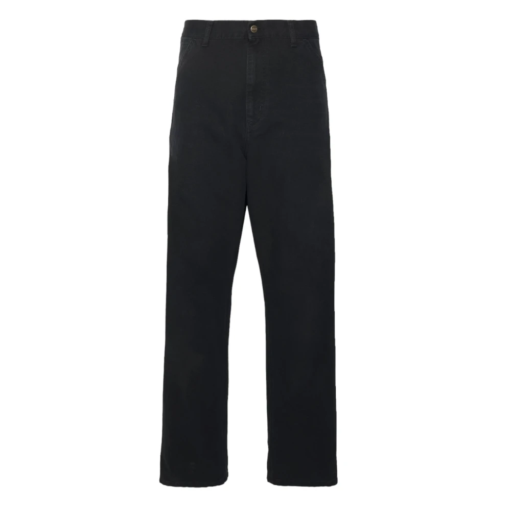 Carhartt WIP Zwarte Enkele Knie Werkbroek Black Heren