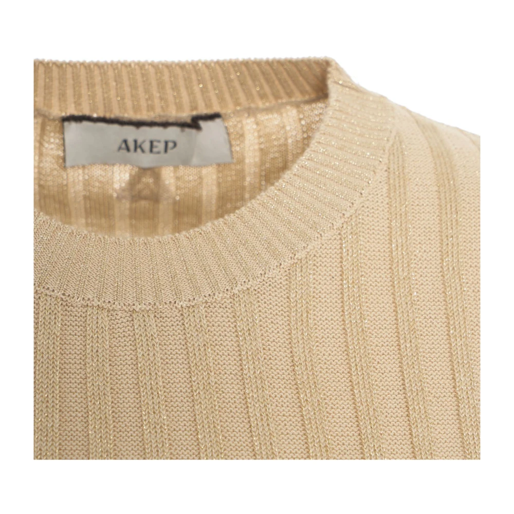 Akep Gouden Gebreide Aw24 Handwas Beige Dames