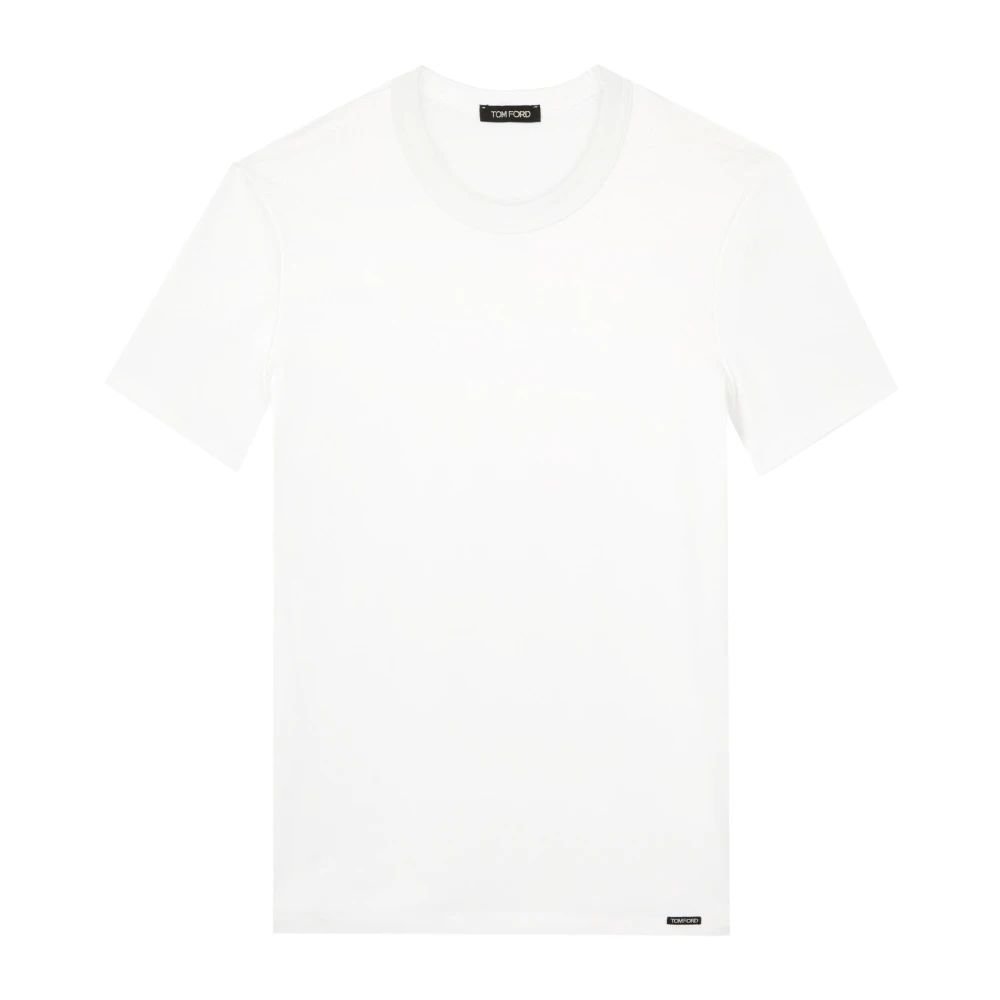 Tom Ford Katoenen T-shirt met Logo Patch White Heren