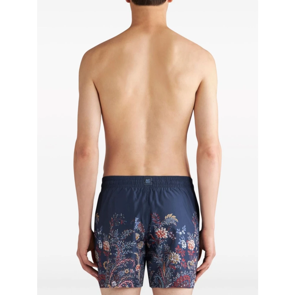ETRO Zwemboxer met Bloemenprint Blue Heren