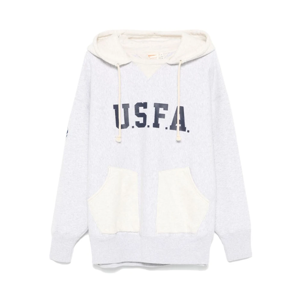 Champion Mêlee textuur hoodie met grafische print Gray Heren