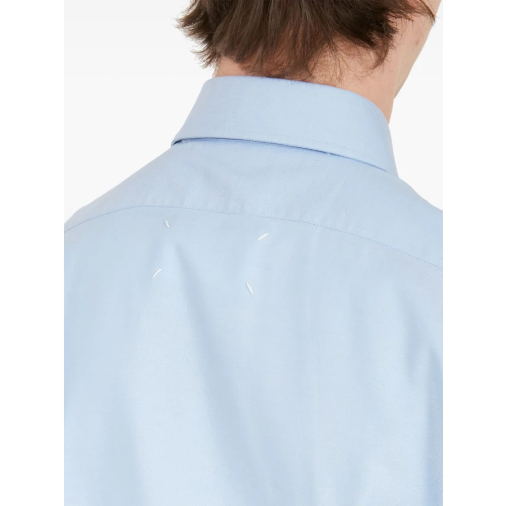 Maison Margiela Blauwe Oxford Katoenen Overhemd Blue Heren
