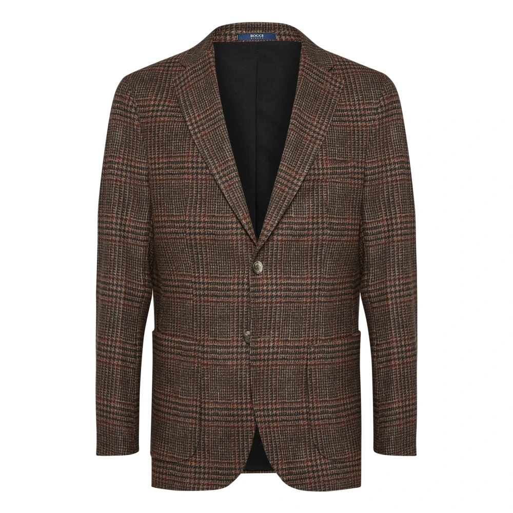 Boggi Milano B Jersey Jas In B Jersey Technische Stof Brown Heren