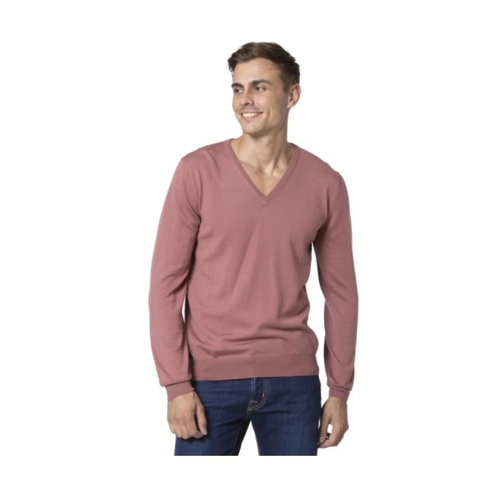 Gran Sasso V-hals Trui Old Rose Pink Heren