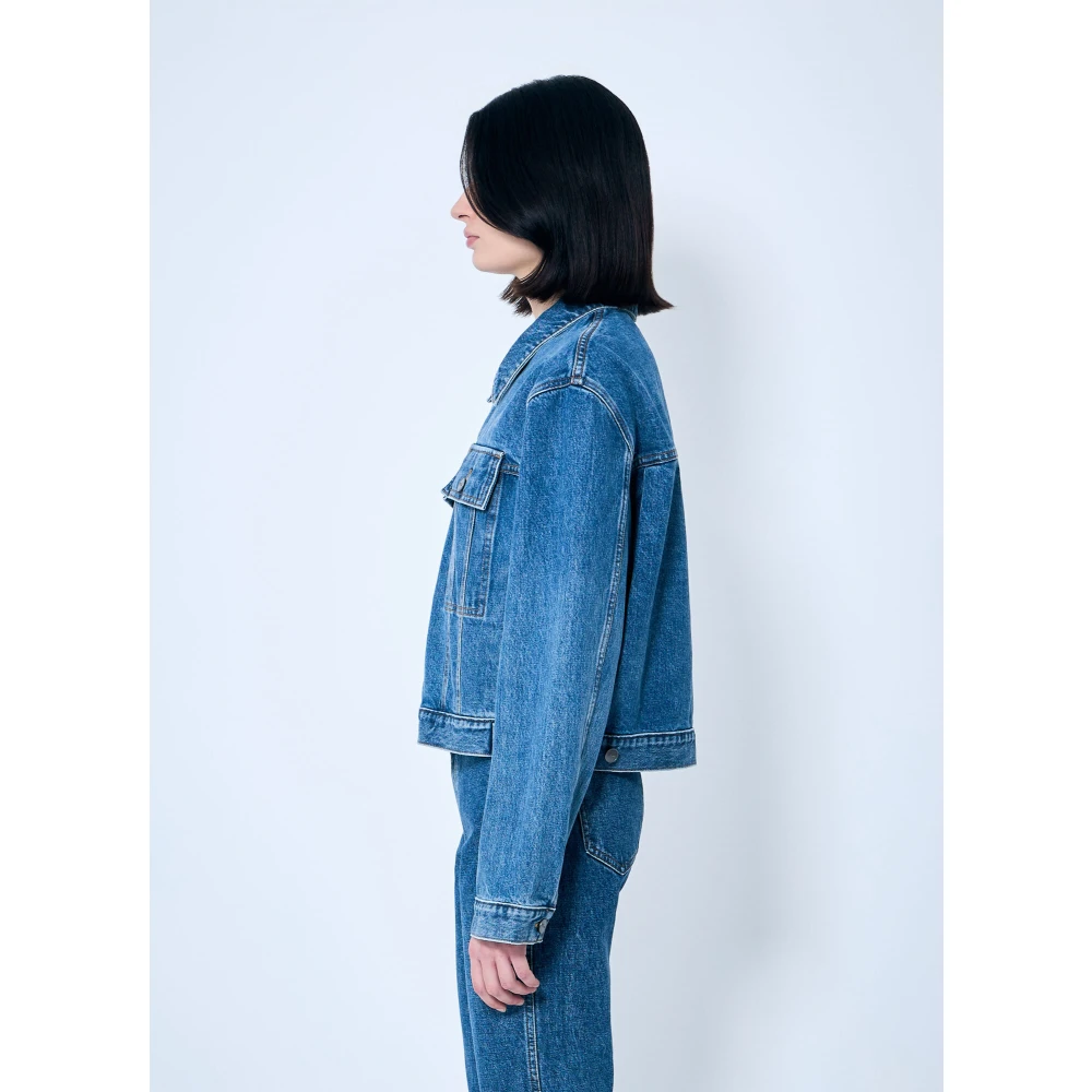 Khaite Klassieke Denimjas Paneelconstructie Blue Dames