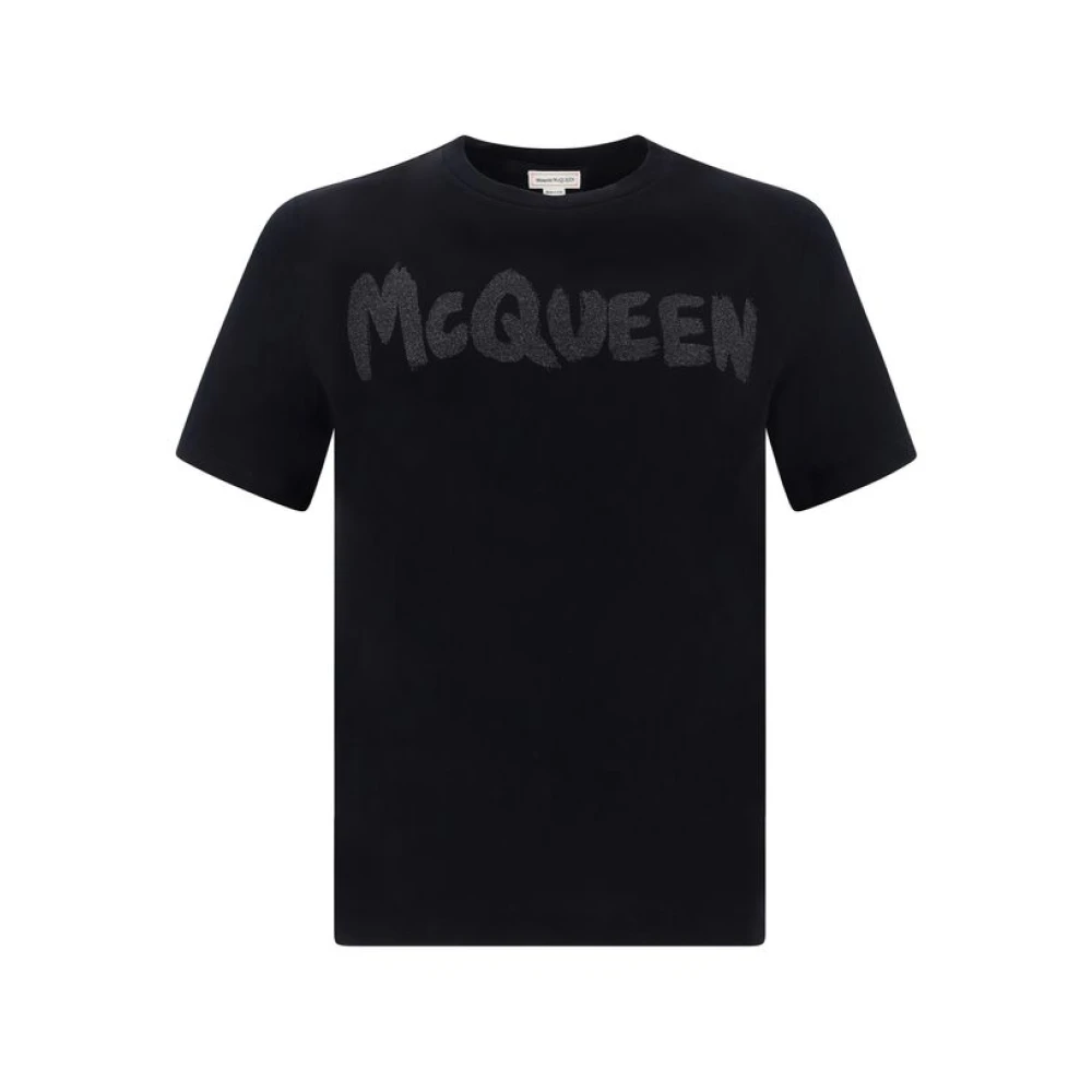 Alexander mcqueen Graffiti Print Katoenen T-Shirt Black Heren