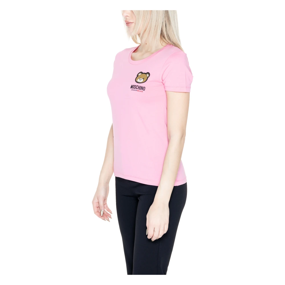 Moschino Roze bedrukt dames T-shirt met korte mouwen Pink Dames
